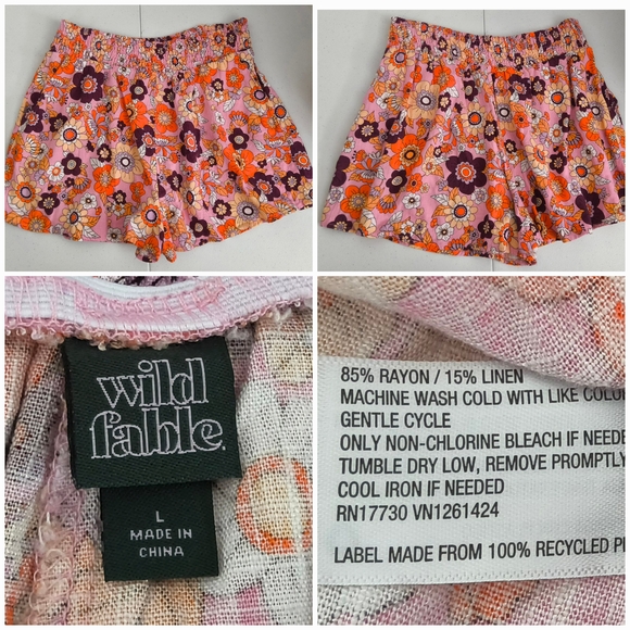 Wild Fable Floral Print Shorts Size Lg - Picture 3 of 6